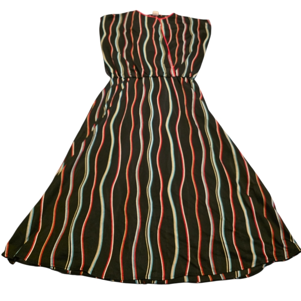 Ajax New York Vintage Wrap Top Shirt Waist Dress Piping Detail Size Smaĺl